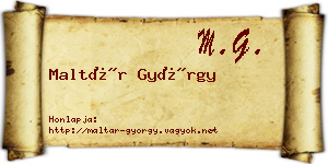 Maltár György névjegykártya